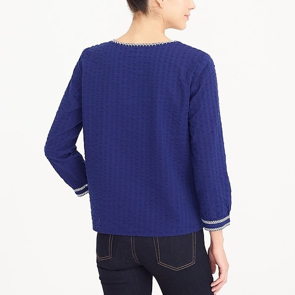 J Crew Factory Embroidered peasant top size XS - Picture 9 of 10